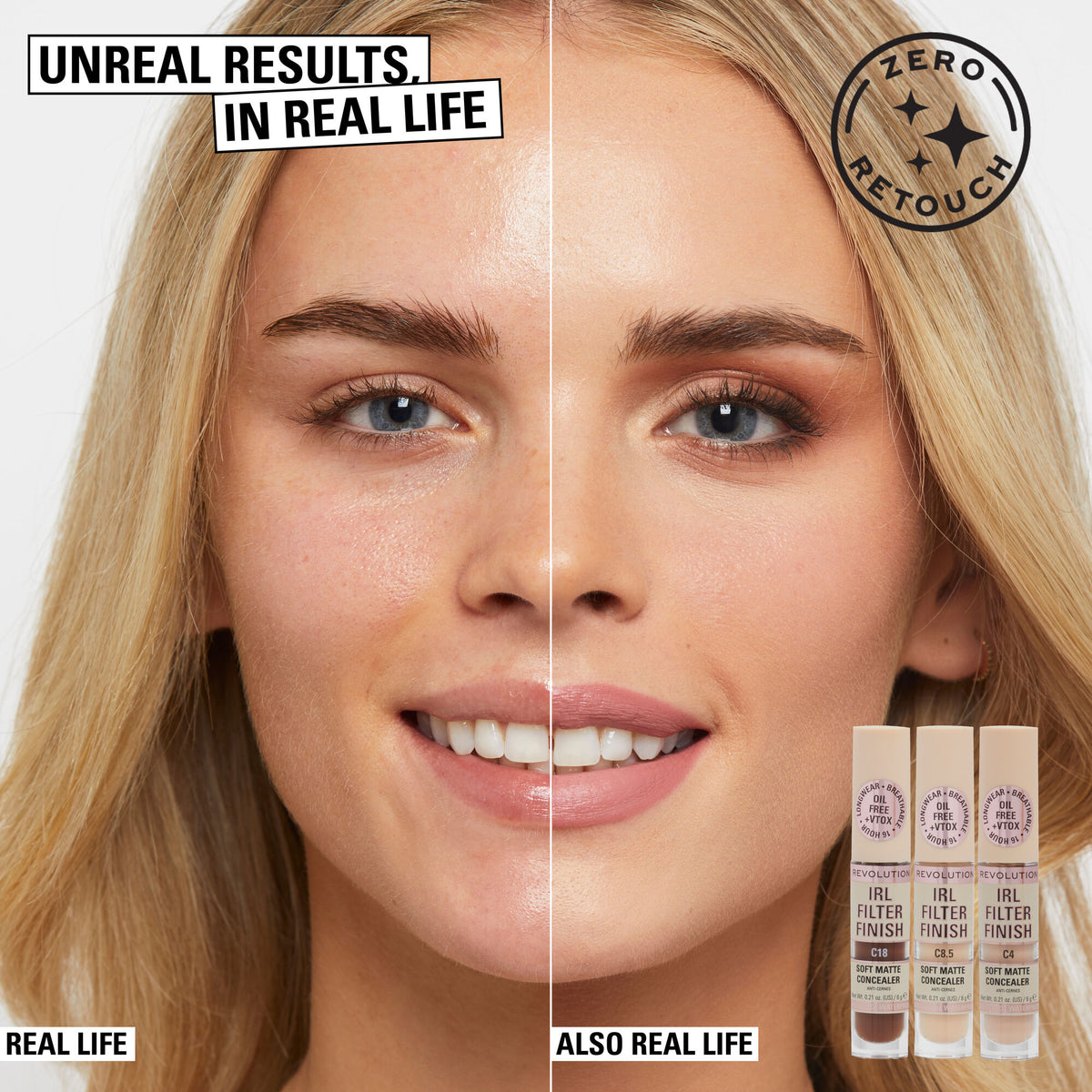 Makeup Revolution IRL Filter Finish Concealer C4 6gm