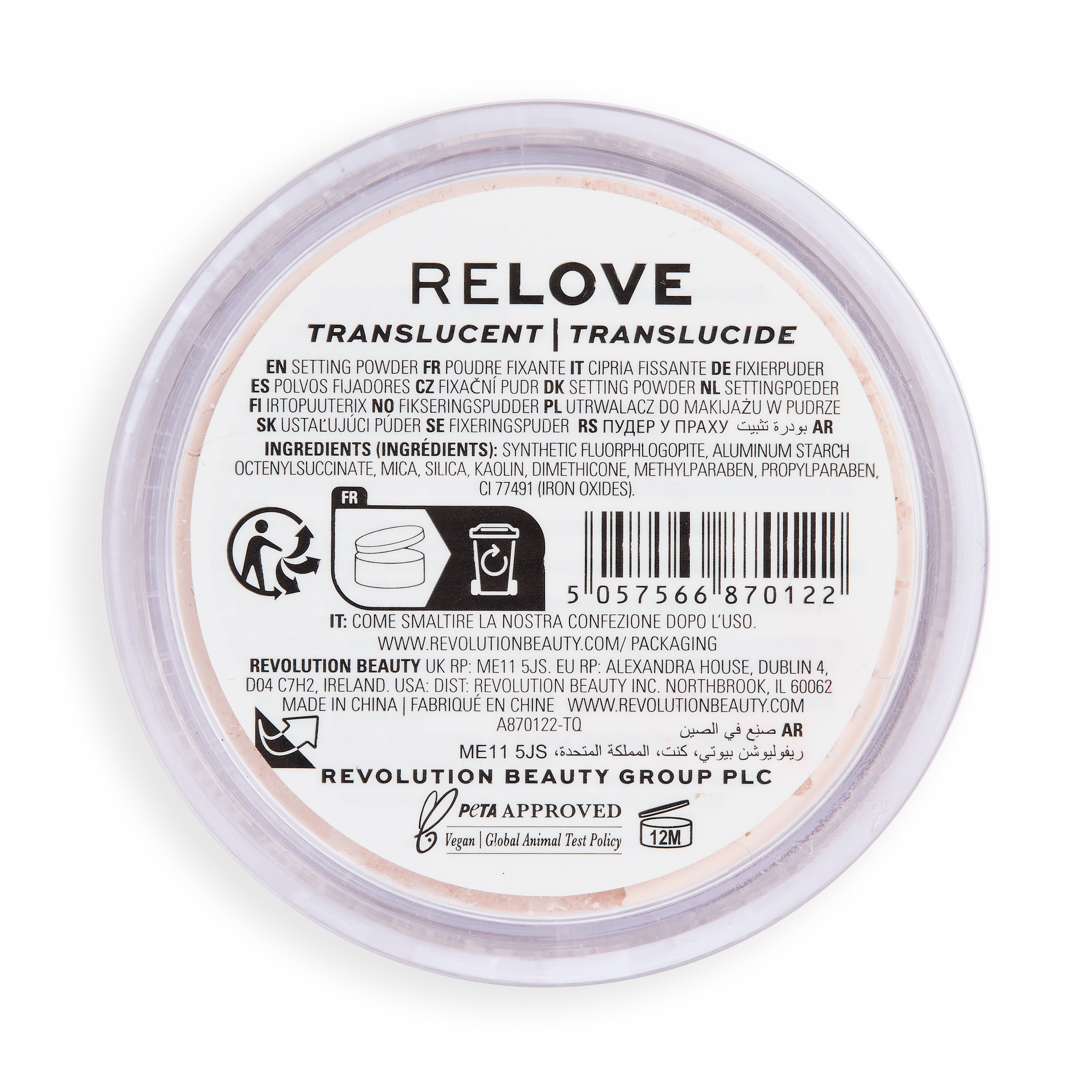 Relove By Revolution HD Super Matte Loose Matte Setting Powder Translucent 6gm
