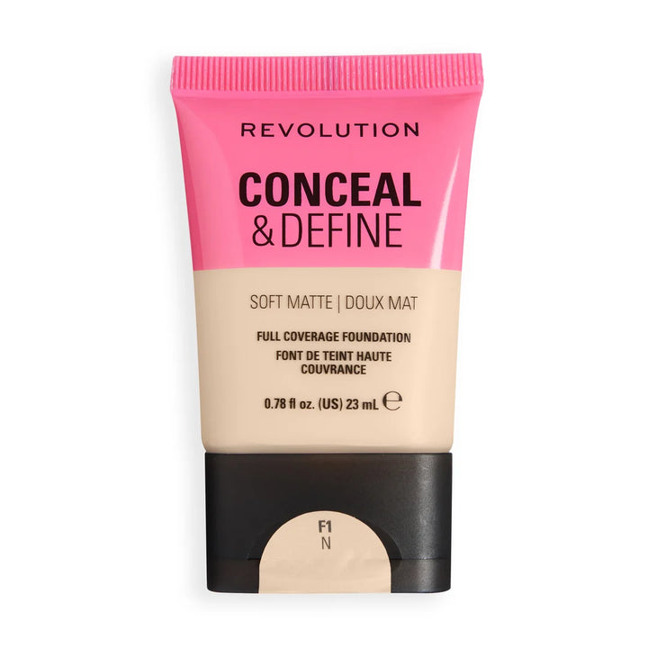 Revolution Conceal & Define Soft Matte Tube Foundation F1N 23ml