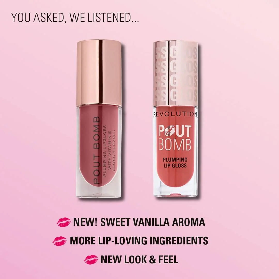 Makeup Revolution Pout Bomb Plumping Gloss Melba Warm Peach