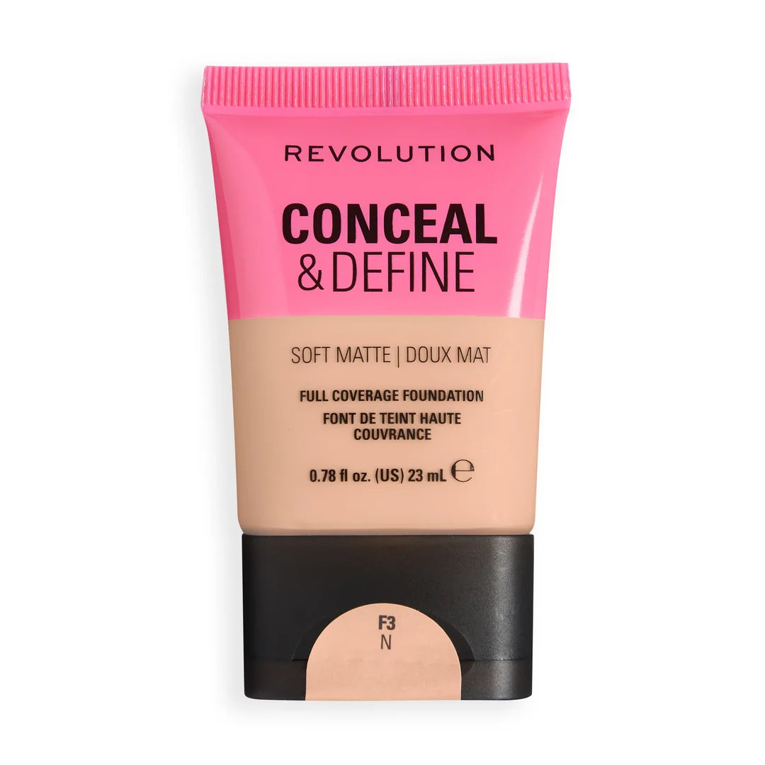 Revolution Conceal & Define Soft Matte Tube Foundation F3N 23ml
