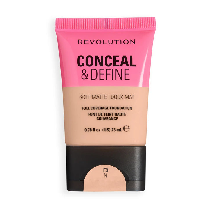 Revolution Conceal & Define Soft Matte Tube Foundation F3N 23ml