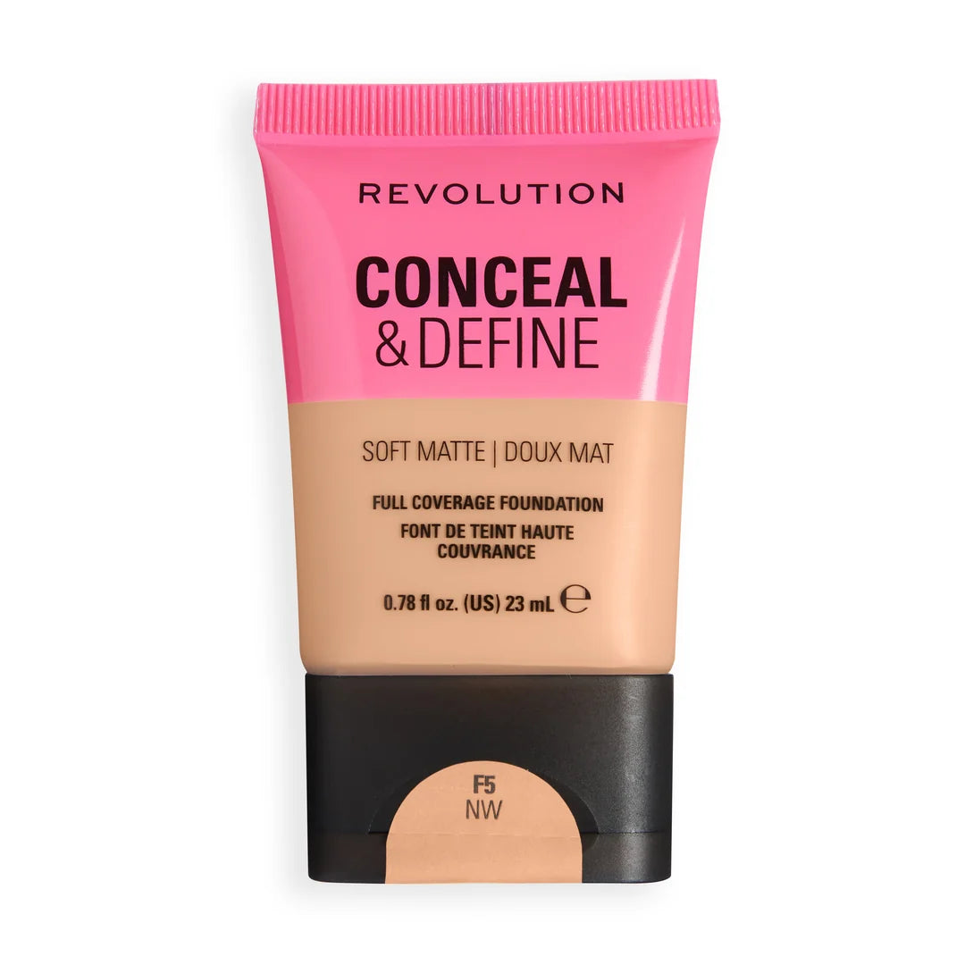 Revolution Conceal & Define Soft Matte Tube Foundation F5NW 23ml