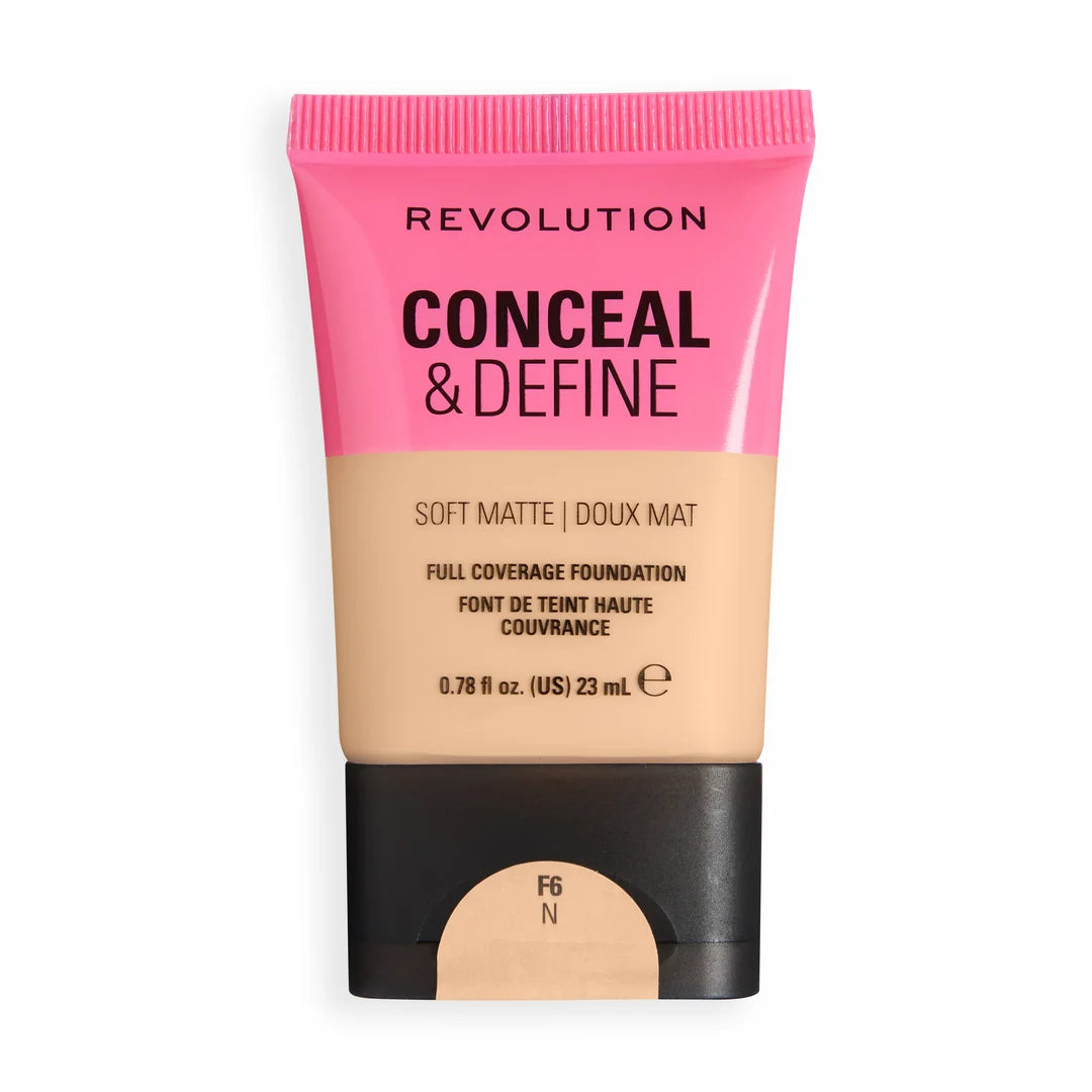 Revolution Conceal & Define Soft Matte Tube Foundation F6N 23ml