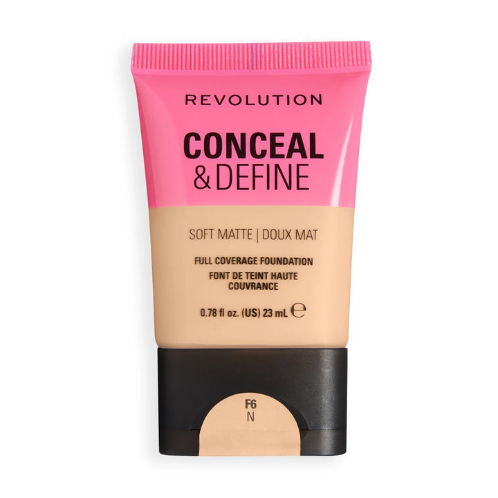 Revolution Conceal & Define Soft Matte Tube Foundation F6N 23ml