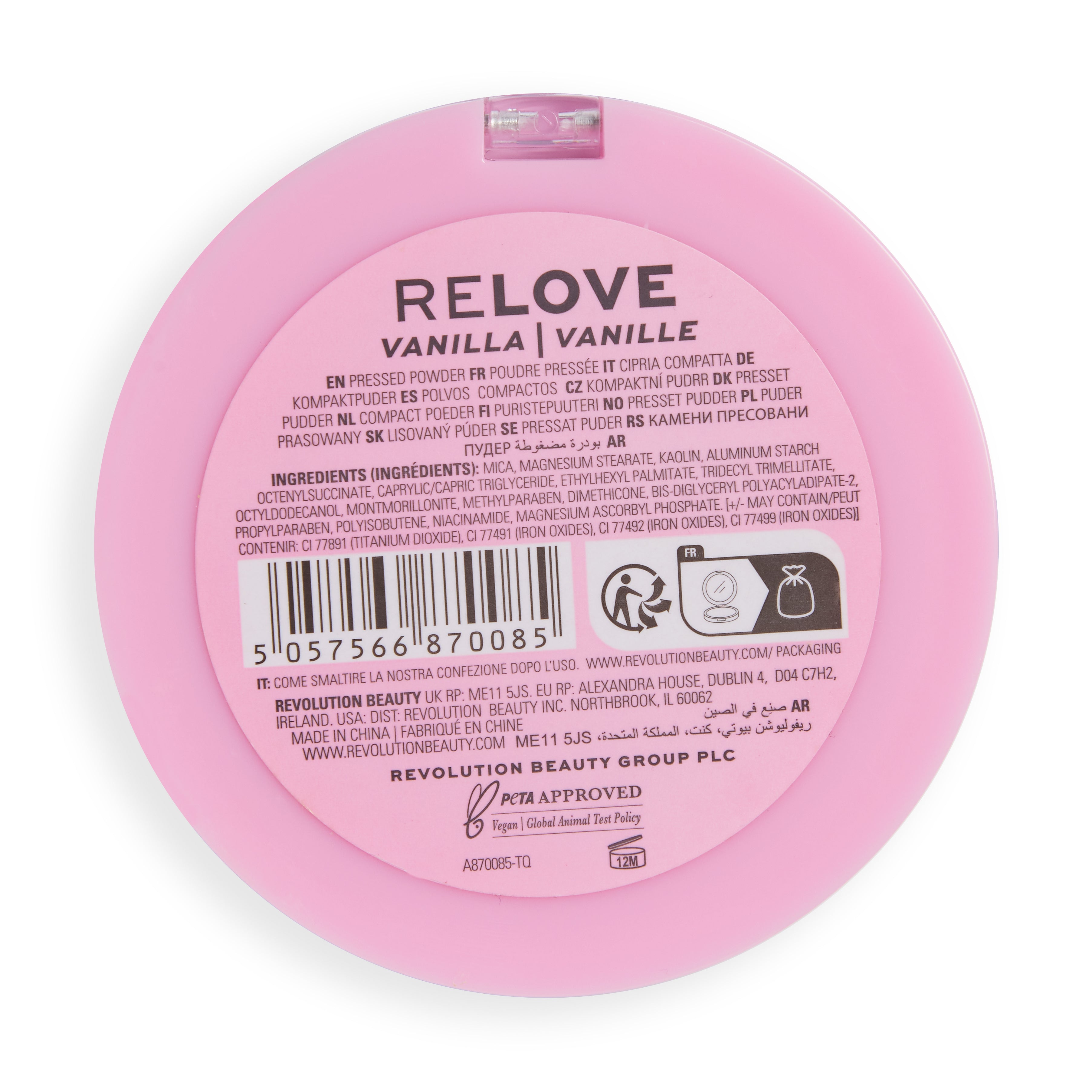 Relove By Revolution Super Matte Pressed Powder Vanilla