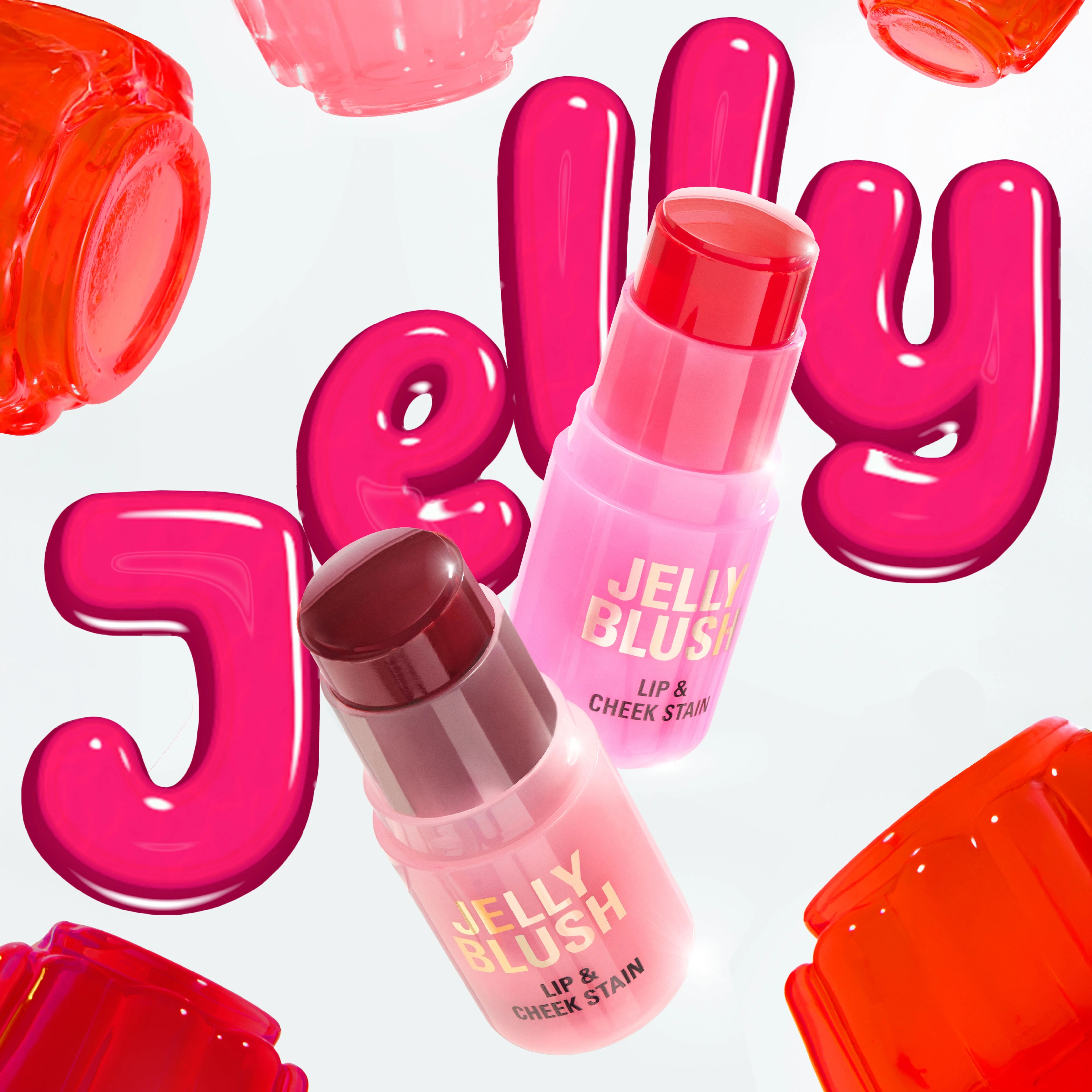 Revolution Jelly Blush Stick Lip And Cheek Stain Cherry Red