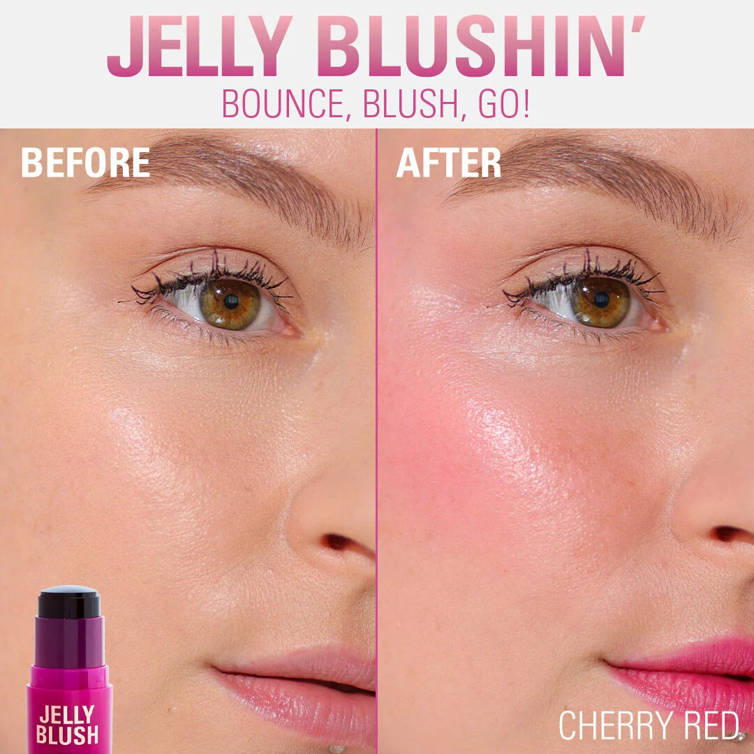 Revolution Jelly Blush Stick Lip And Cheek Stain Cherry Red
