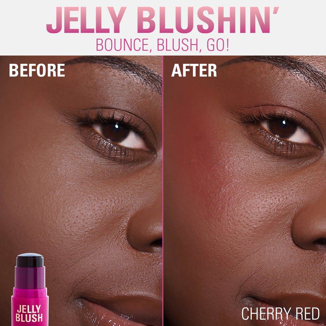 Revolution Jelly Blush Stick Lip And Cheek Stain Cherry Red