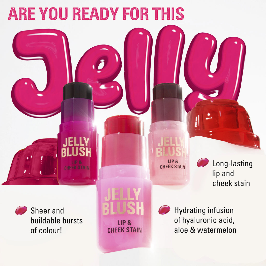 Revolution Jelly Blush Stick Lip And Cheek Stain Peach Orange