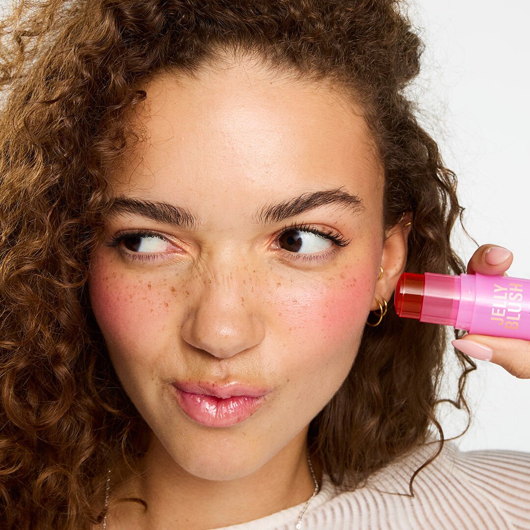 Revolution Jelly Blush Stick Lip And Cheek Stain Strawberry Pink