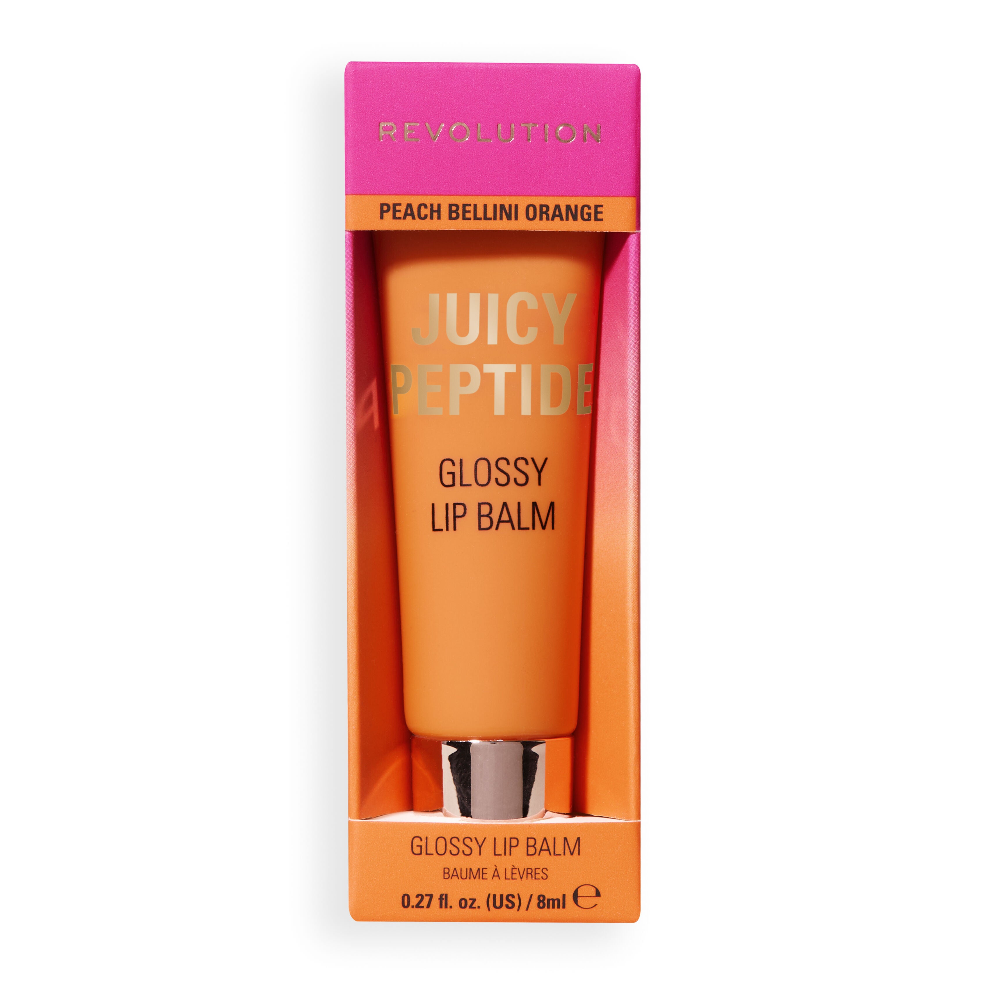 Revolution Juicy Peptide Lip Balm Peach Bellini Orange 8ml