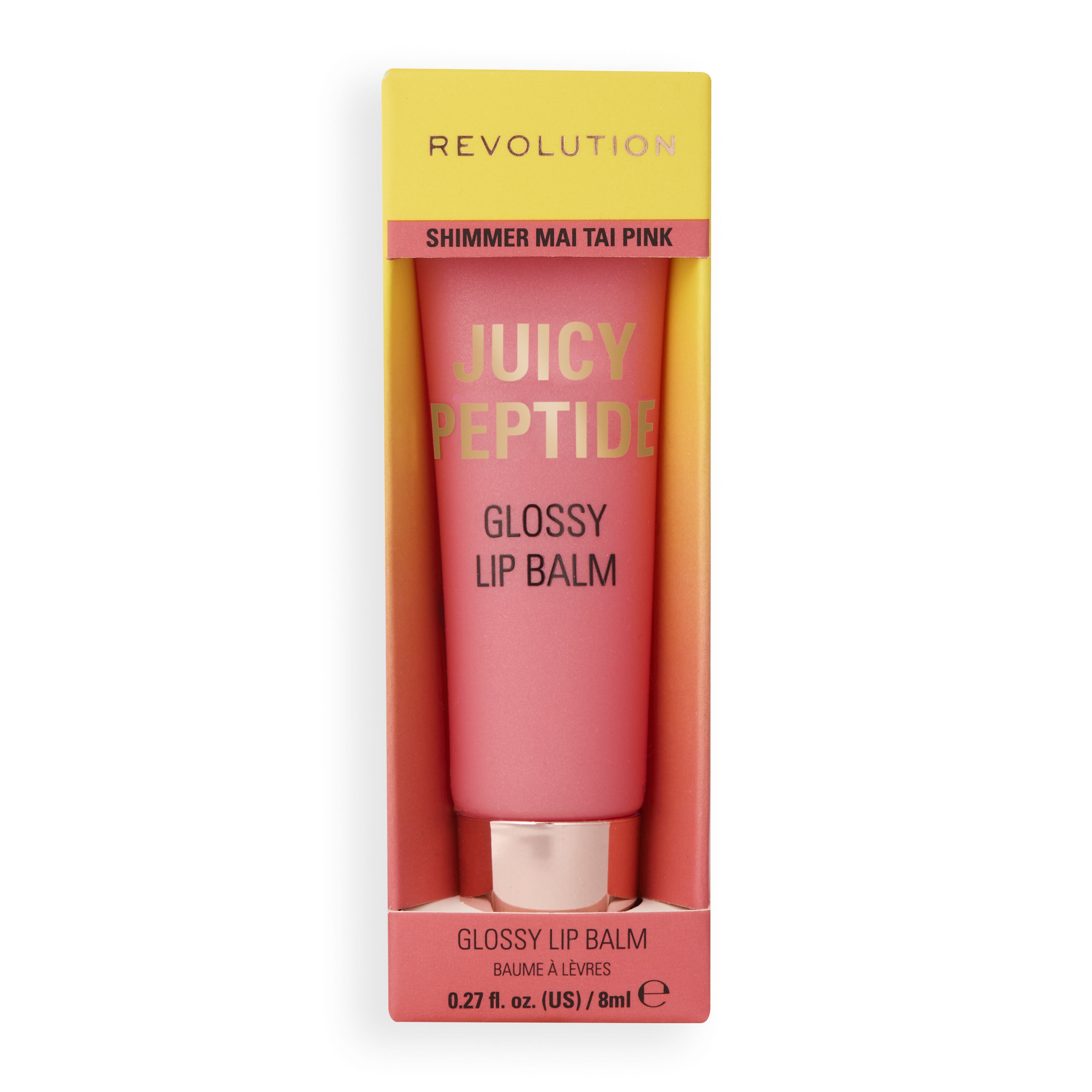 Revolution Juicy Peptide Lip Balm Shimmer Mai Tai Pink 8ml