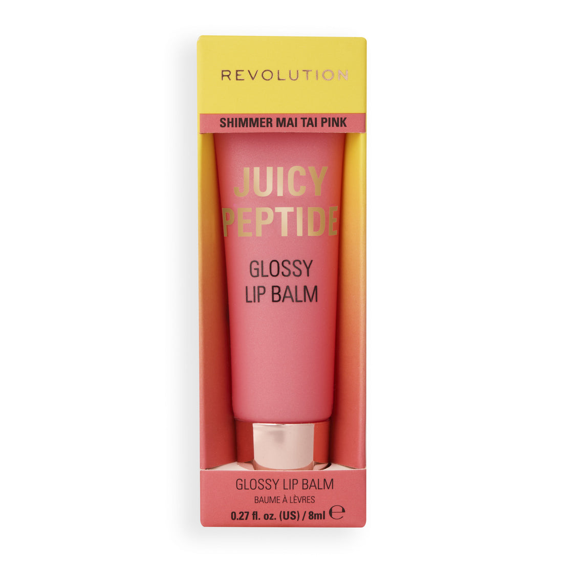 Revolution Juicy Peptide Lip Balm Shimmer Mai Tai Pink 8ml