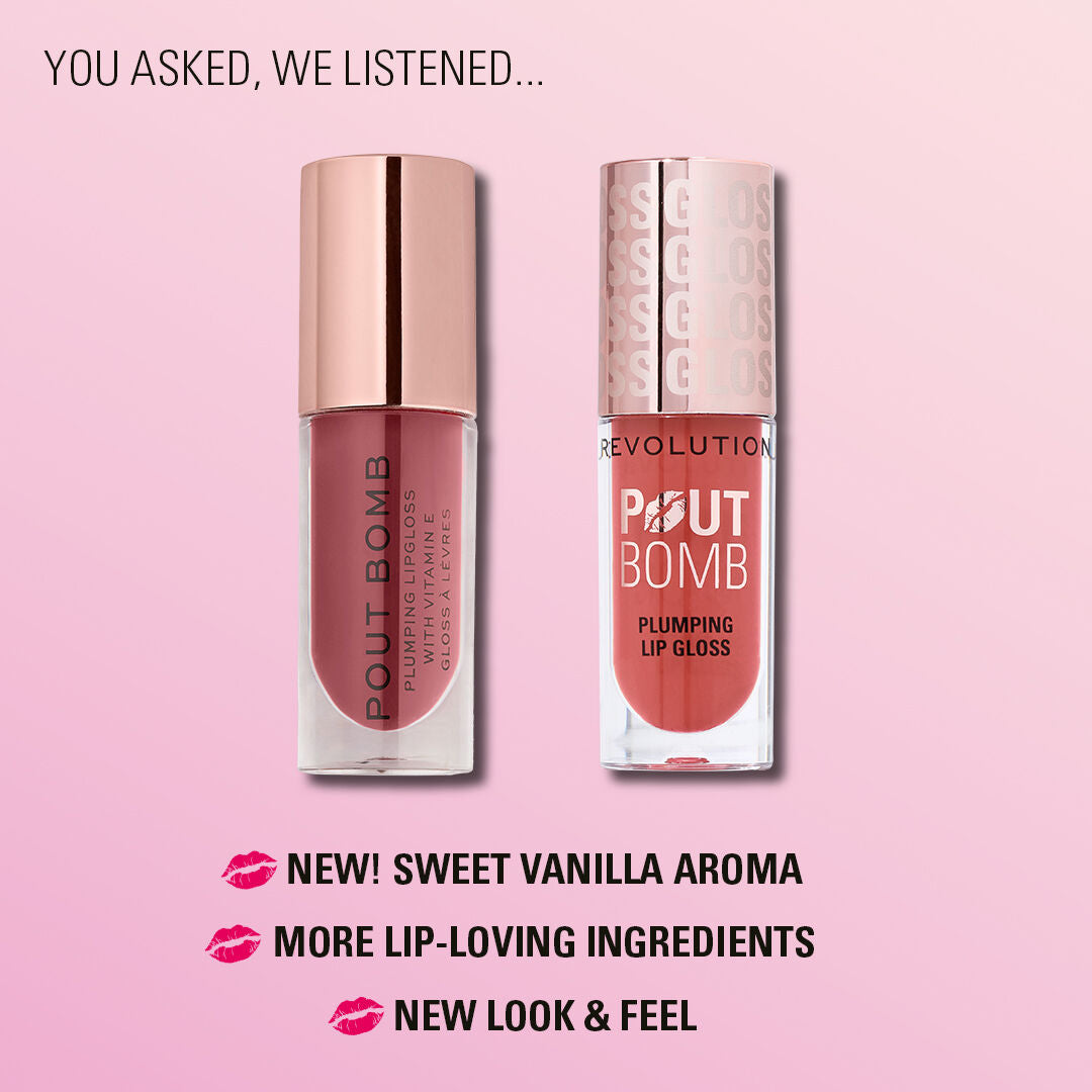 Revolution Pout Bomb Plumping Gloss Cookie Warm Nude