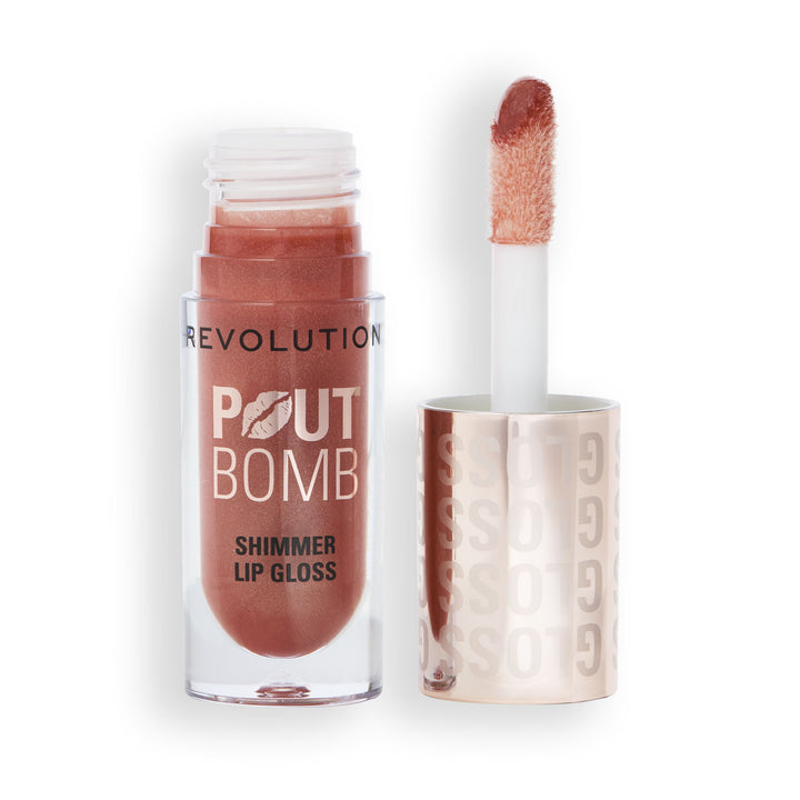 Revolution Pout Bomb Shimmer Gloss Nude Glow