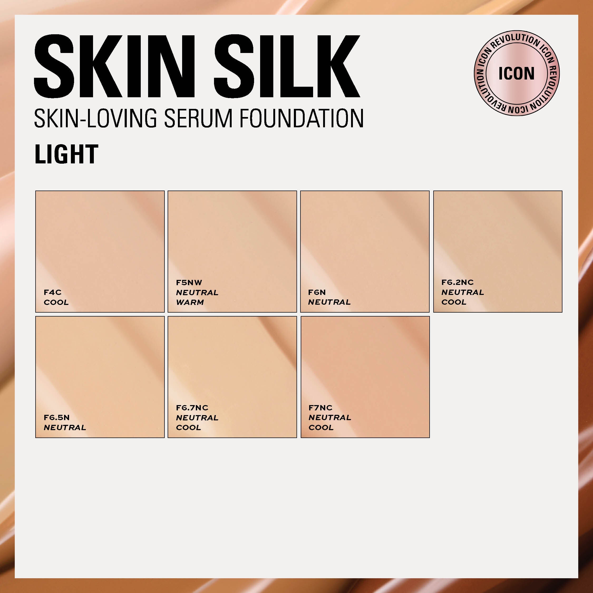 Revolution Skin Silk Radiant Satin Serum Foundation F4C 23ml