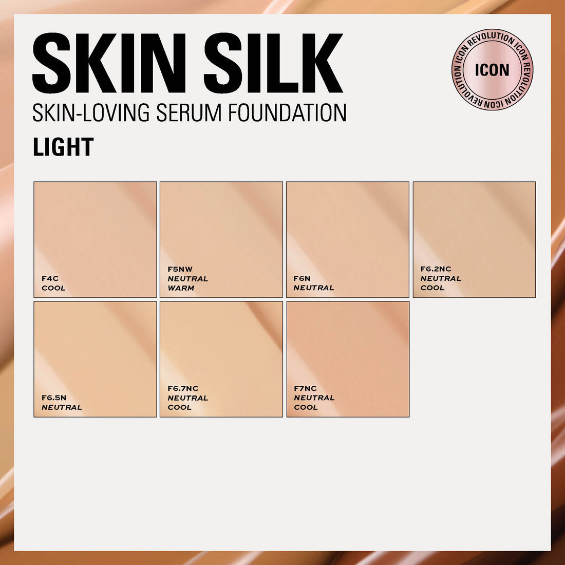 Revolution Skin Silk Radiant Satin Serum Foundation F4C 23ml