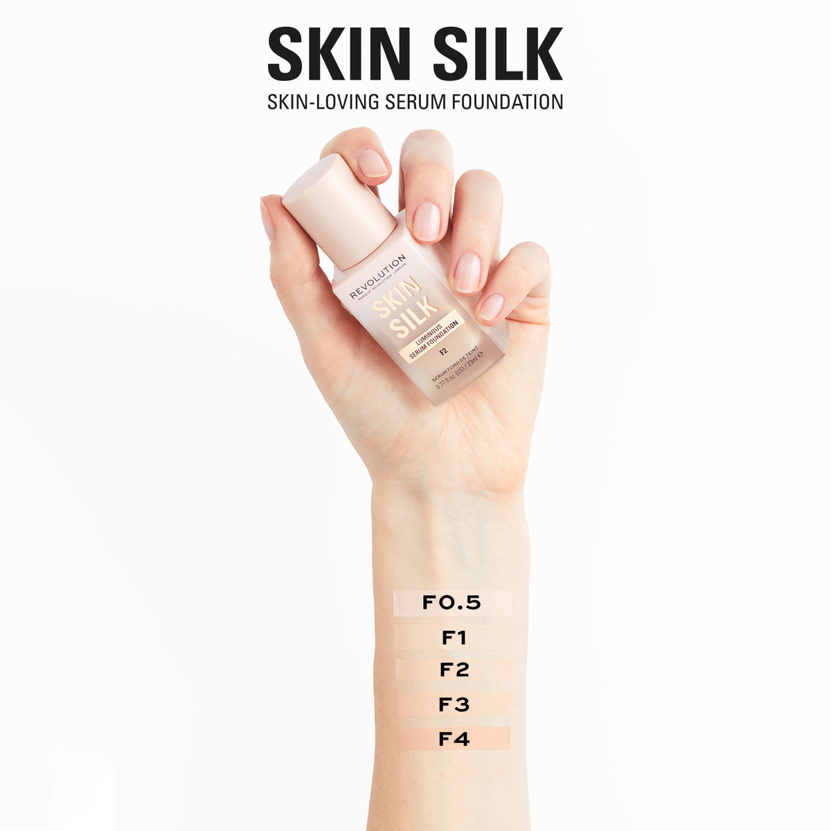 Makeup Revolution Skin Silk Serum Foundation F0.5 23ml