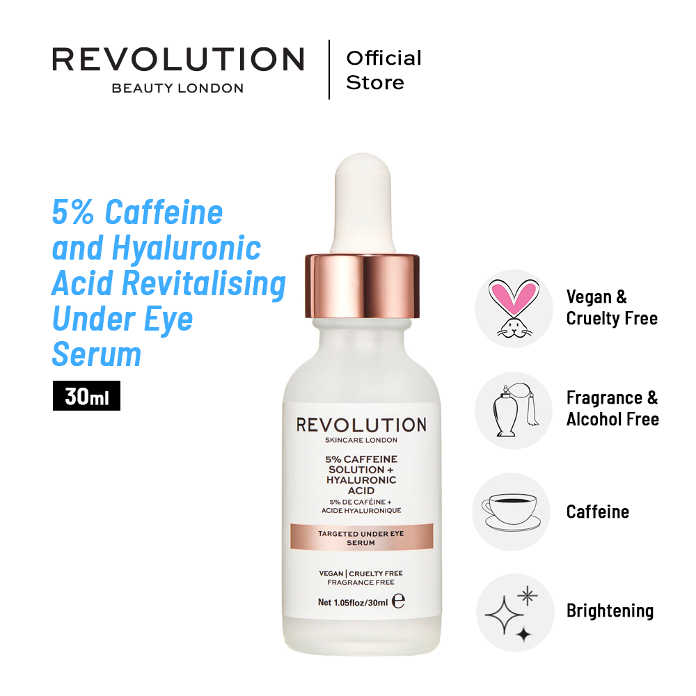 Revolution Skincare 5% Caffeine And Hyaluronic Acid Revitalising Under Eye Serum 30ml