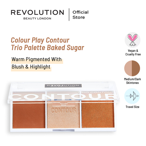 Relove By Revolution Colour Play Contour Trio Palette Baked Sugar
