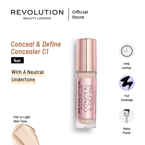 Makeup Revolution Conceal & Define Concealer C1 4ml