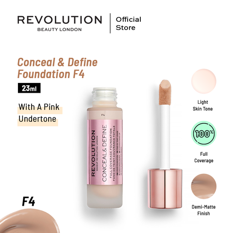 Makeup Revolution Conceal & Define Foundation F4 23 ml