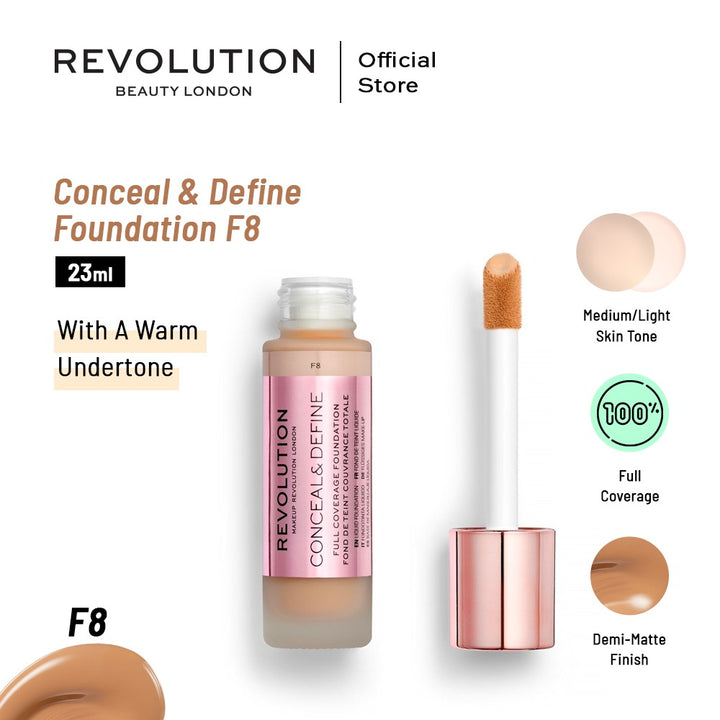 Makeup Revolution Conceal & Define Foundation F8 23 ml