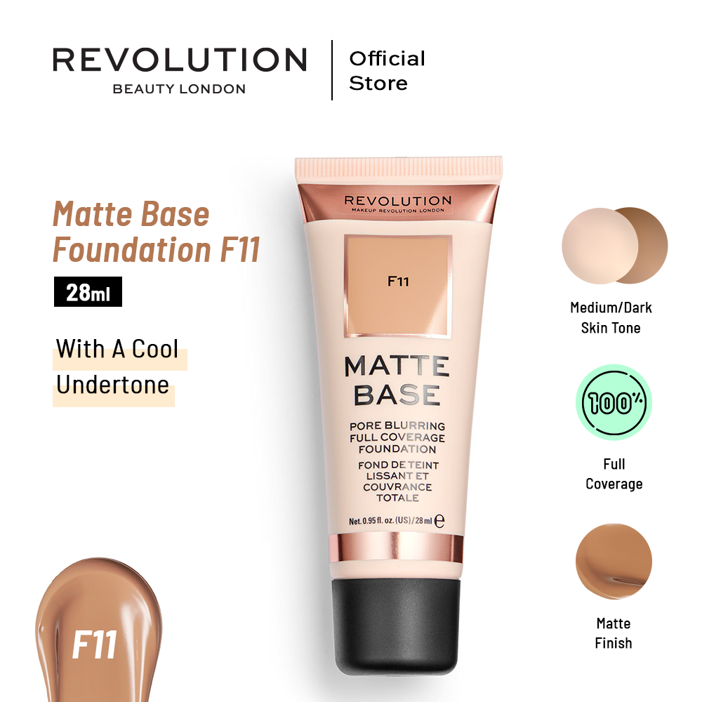 Makeup Revolution Matte Base Foundation F11 28ml – Revolution Beauty London
