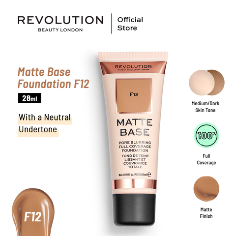Makeup Revolution Matte Base Foundation F12 28ml