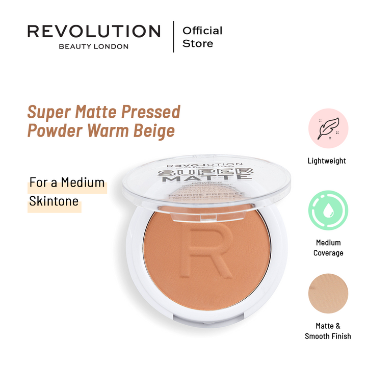 Relove By Revolution Super Matte Pressed Powder Warm Beige